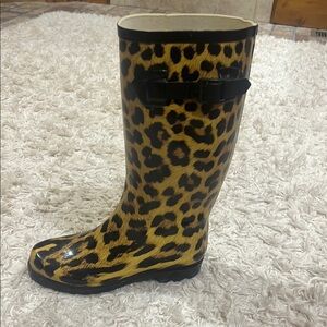 Carrini Leopard Print Women's Rain Boots 9